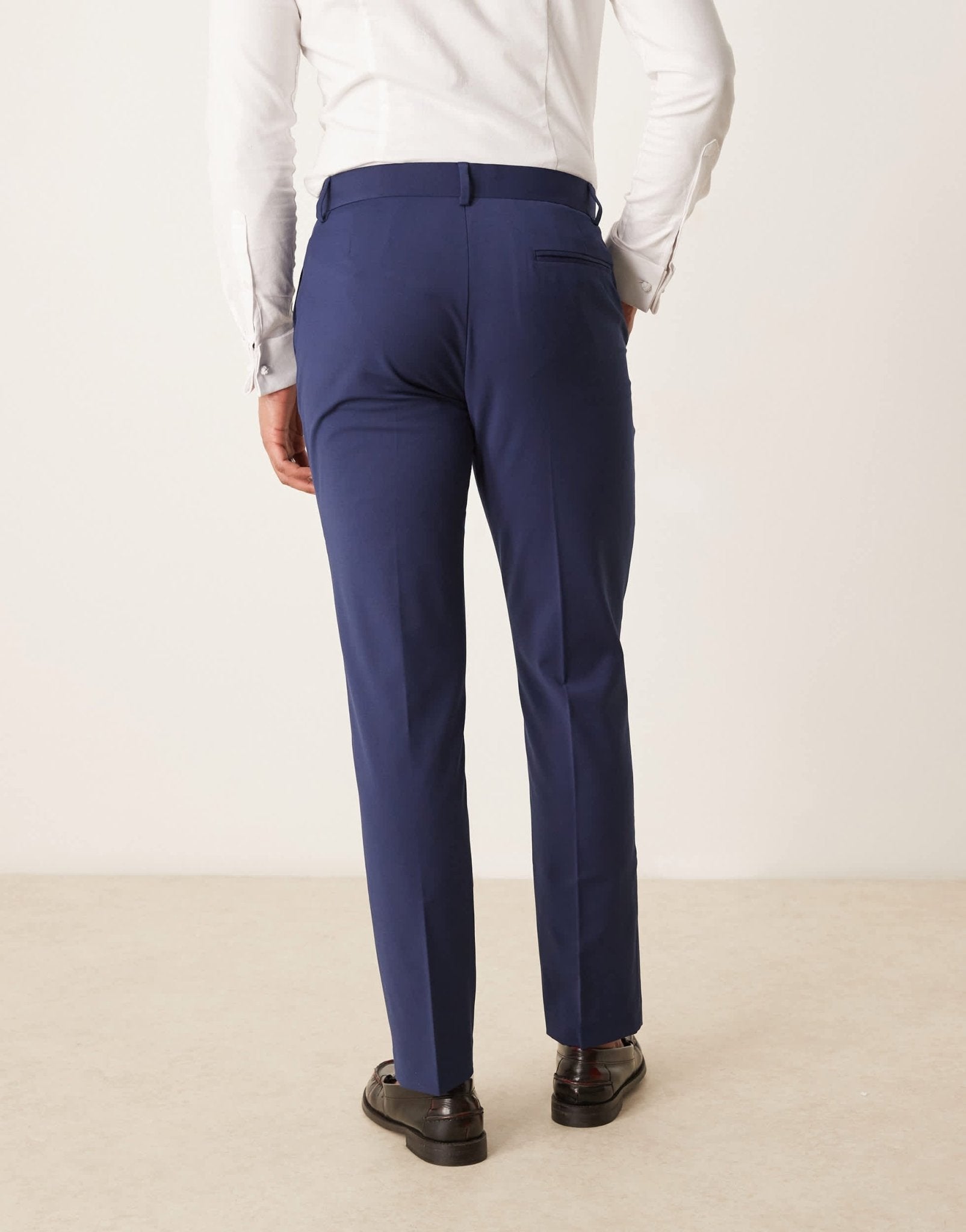 ASOS DESIGN washable slim suit trousers with lightweight worsted wool in blue - ASOS Sample Sale EU Store