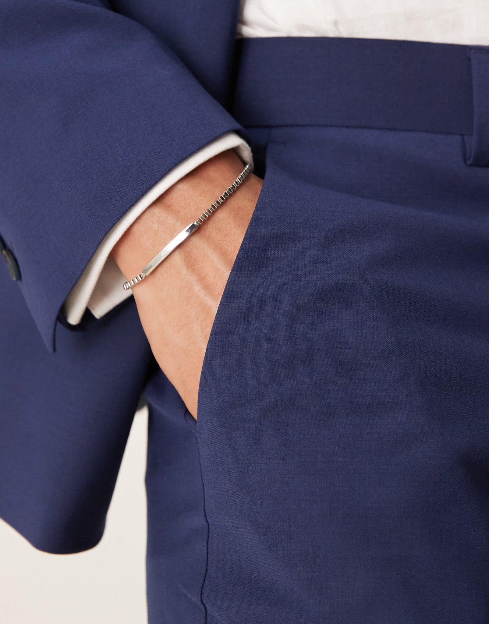 ASOS DESIGN washable slim suit trousers with lightweight worsted wool in blue - ASOS Sample Sale EU Store