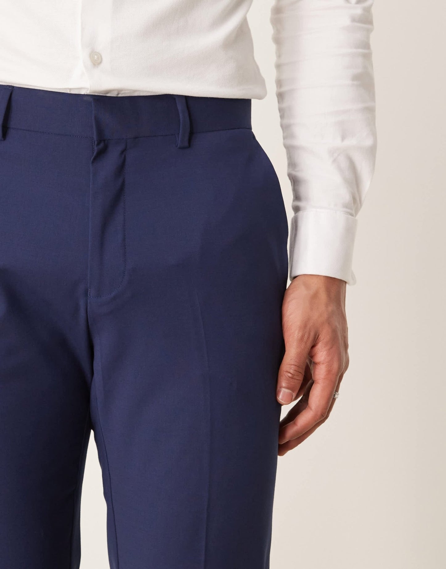 ASOS DESIGN washable slim suit trousers with lightweight worsted wool in blue - ASOS Sample Sale EU Store