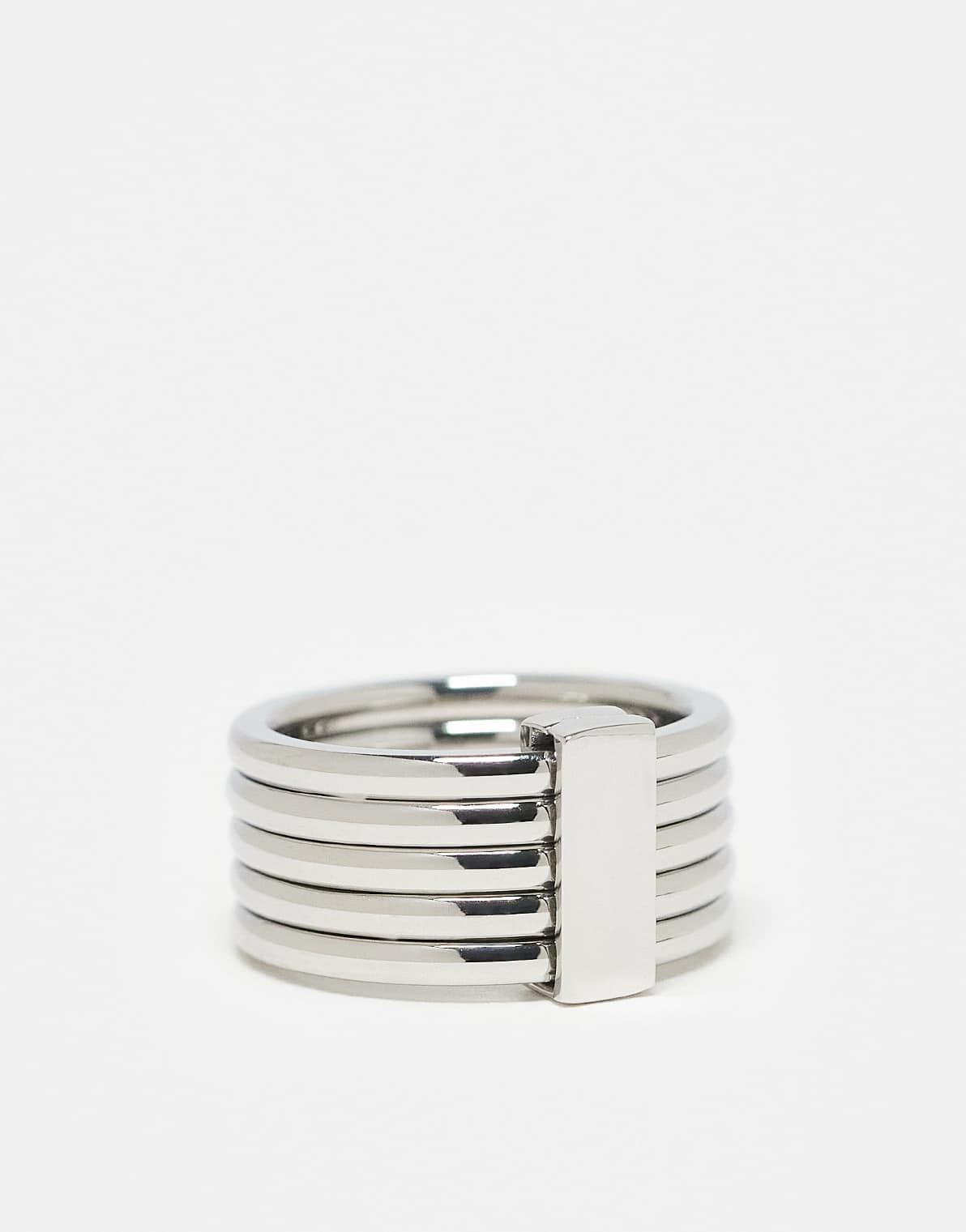 ASOS DESIGN waterproof stainless steel movement ring in silver - ASOS Sample Sale EU Store