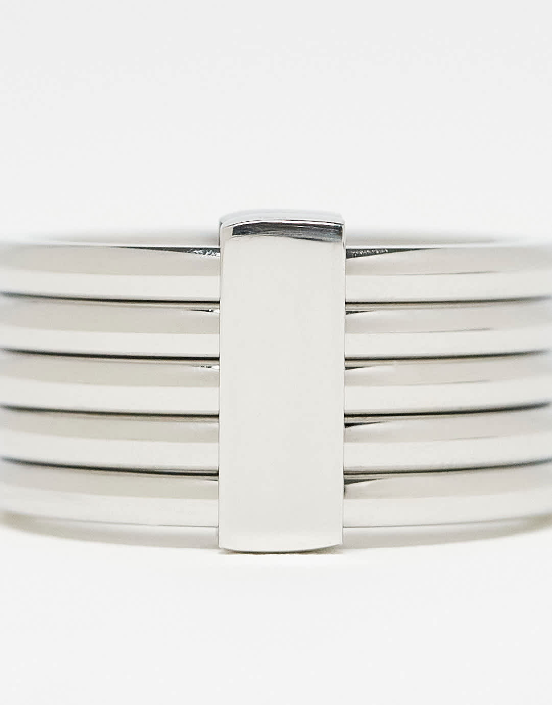ASOS DESIGN waterproof stainless steel movement ring in silver - ASOS Sample Sale EU Store