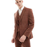 ASOS DESIGN wedding skinny suit jacket in brown