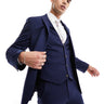 ASOS DESIGN wedding skinny suit jacket in navy microtexture
