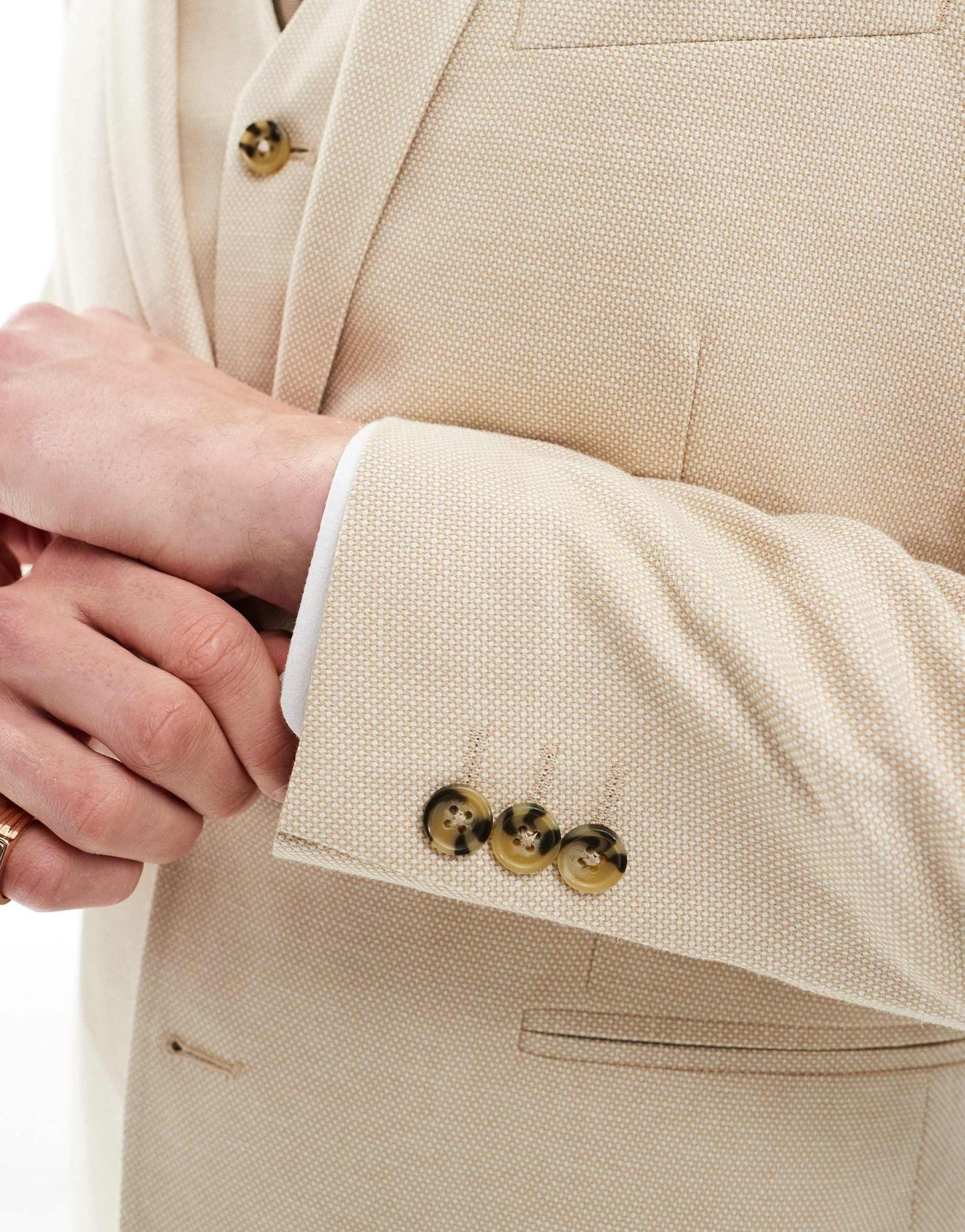 ASOS DESIGN wedding skinny suit jacket in stone - ASOS Sample Sale EU Store