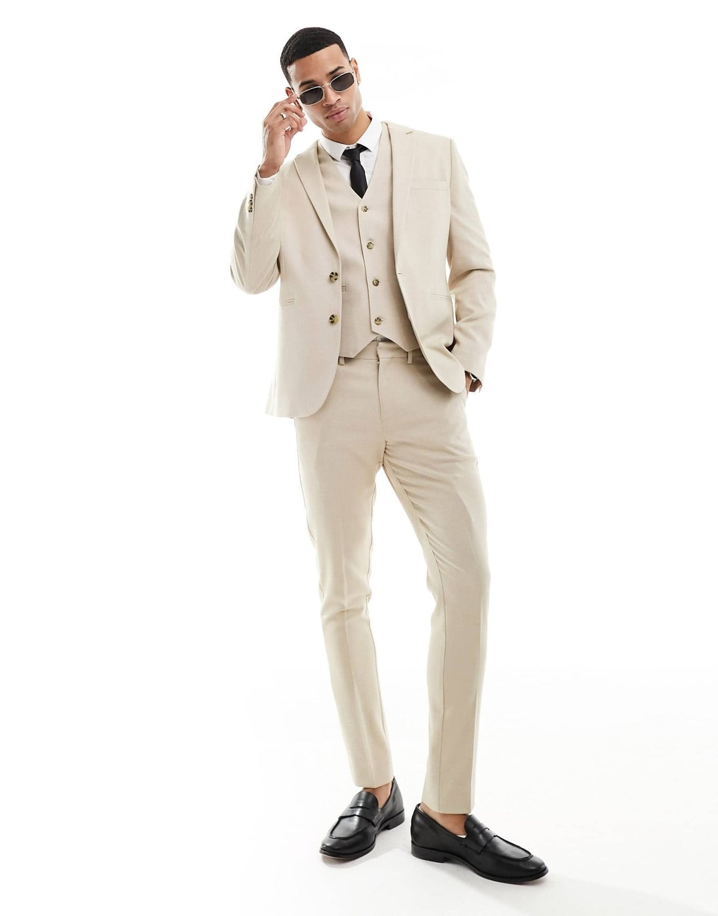 ASOS DESIGN wedding skinny suit jacket in stone - ASOS Sample Sale EU Store