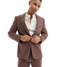 Chaqueta de traje slim para boda ASOS DESIGN en microtextura burdeos