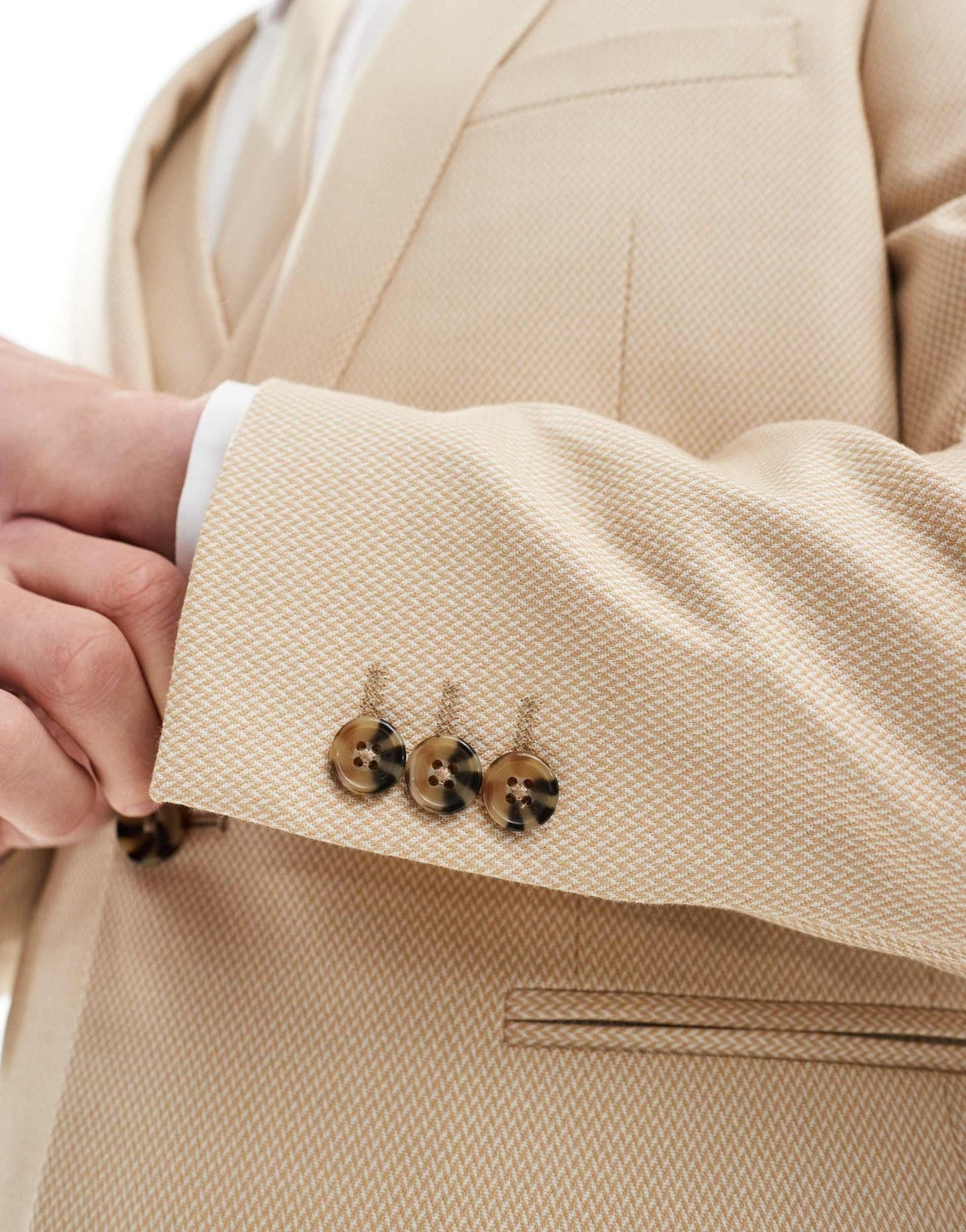 ASOS DESIGN wedding slim suit jacket in camel microtexture - ASOS Sample Sale EU Store