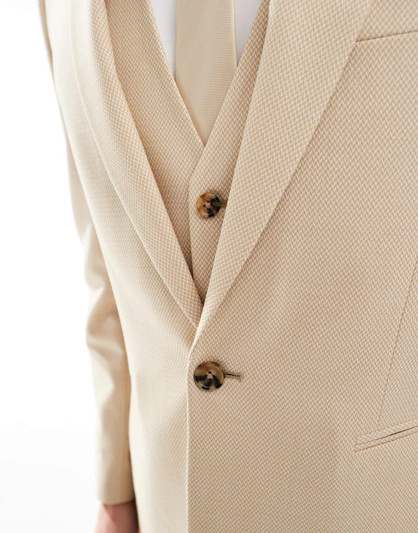 ASOS DESIGN wedding slim suit jacket in camel microtexture - ASOS Sample Sale EU Store
