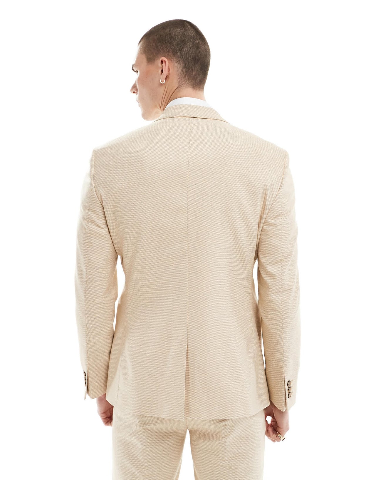 ASOS DESIGN wedding slim suit jacket in camel microtexture - ASOS Sample Sale EU Store