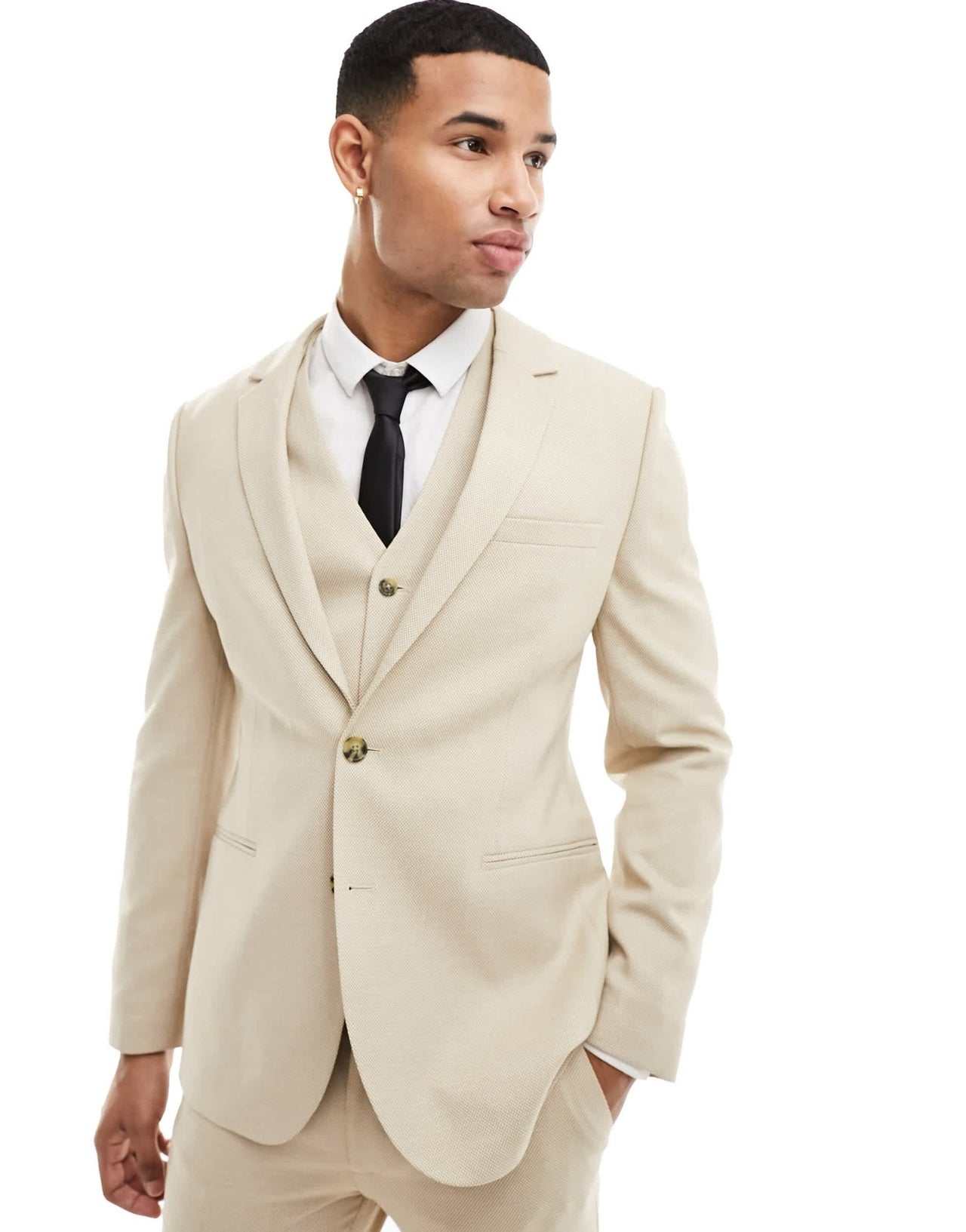 ASOS DESIGN wedding slim suit jacket in stone - ASOS Sample Sale EU Store