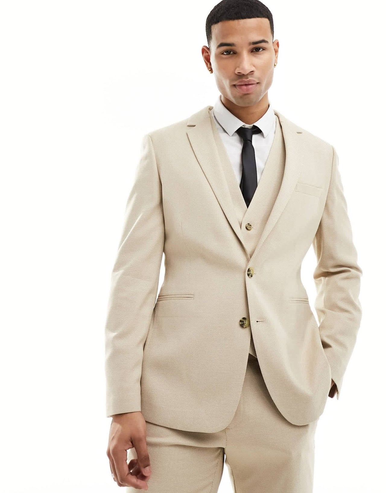 ASOS DESIGN wedding slim suit jacket in stone - ASOS Sample Sale EU Store