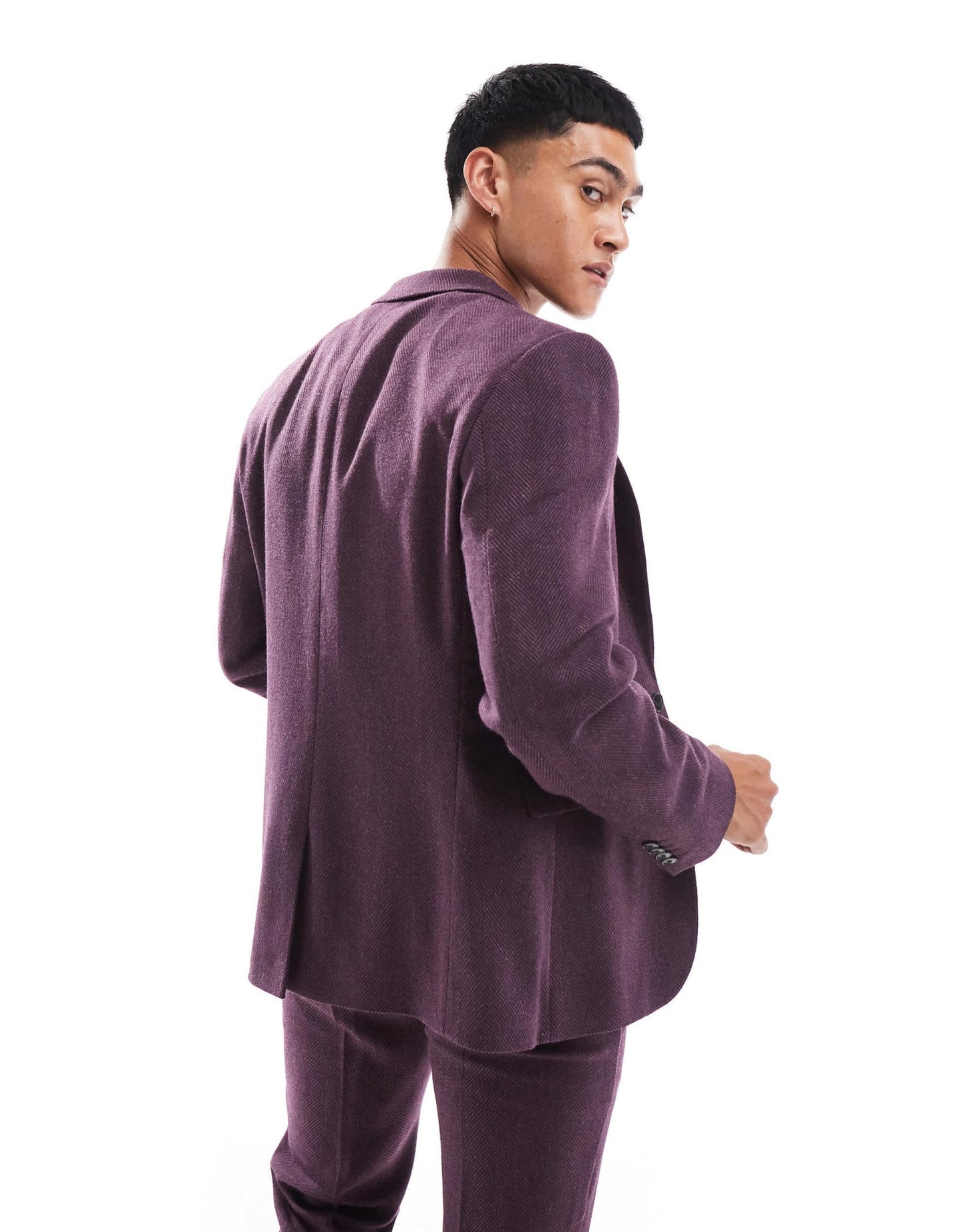 ASOS DESIGN wedding slim suit jacket in wool herringbone - ASOS Sample Sale EU Store