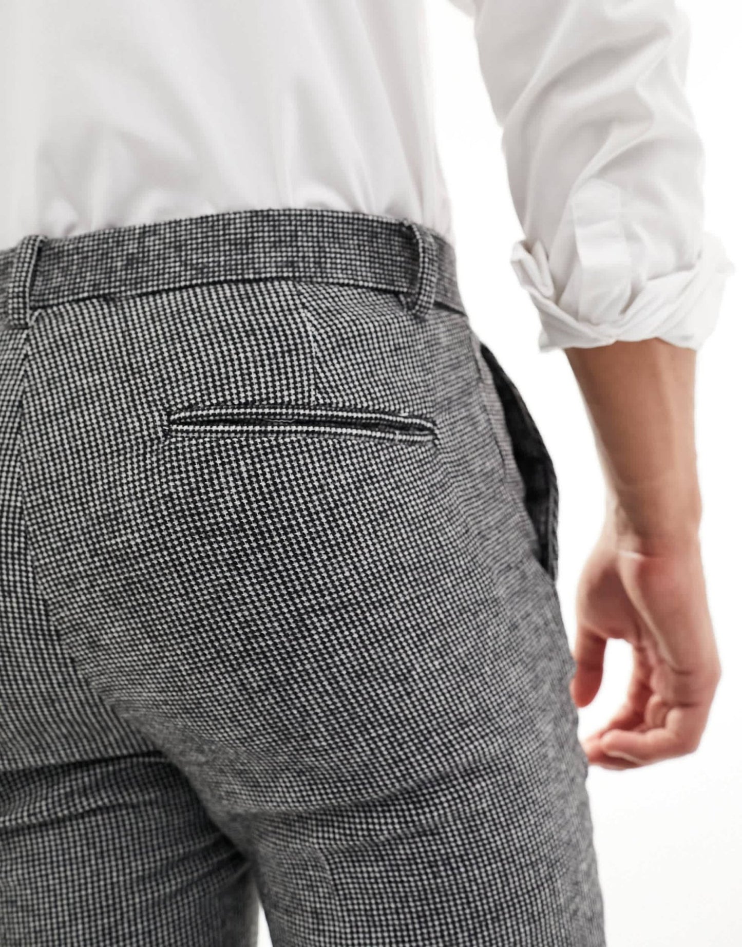 ASOS DESIGN wedding super skinny wool mix suit trousers in monochrome puppytooth - ASOS Sample Sale EU Store