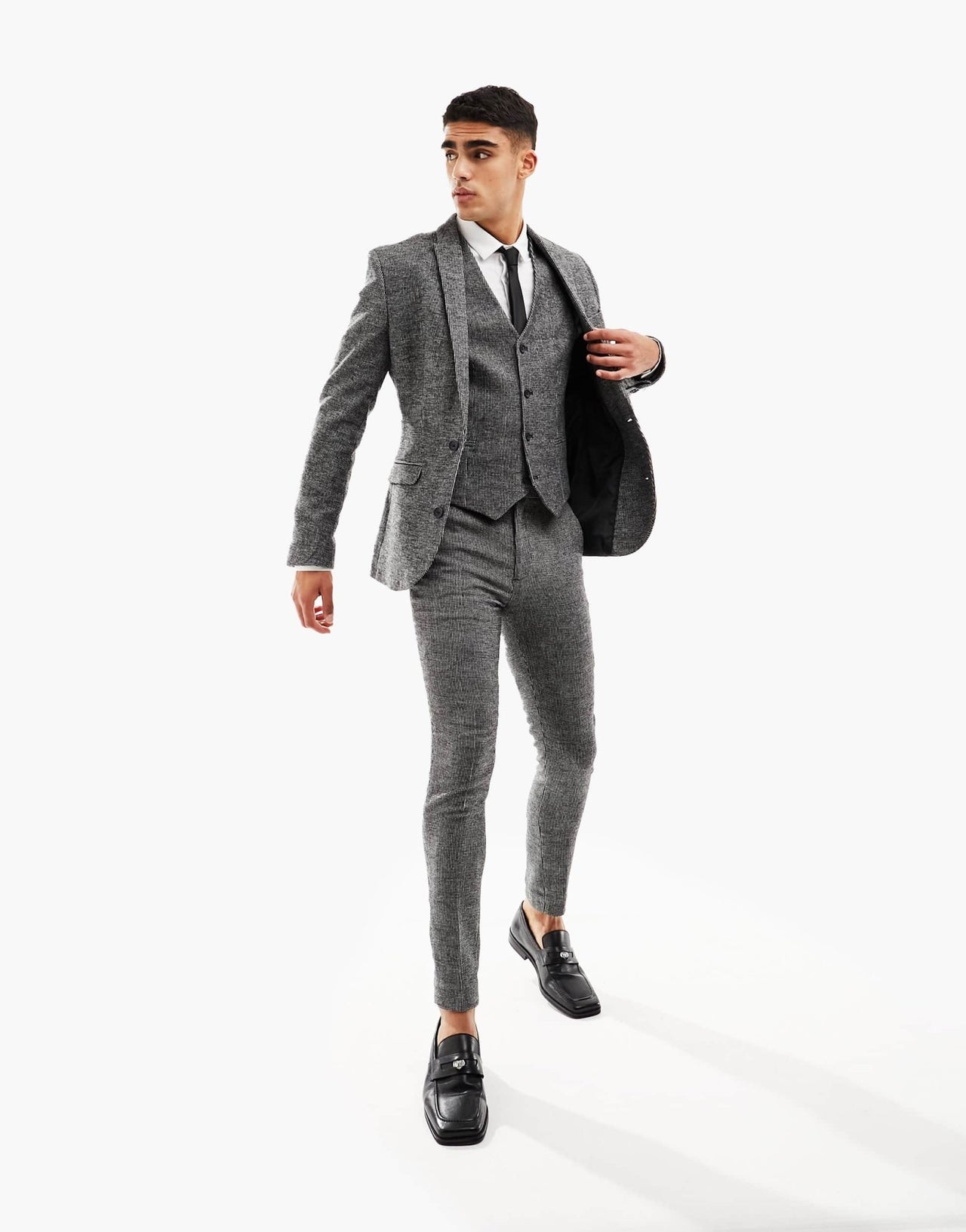 ASOS DESIGN wedding super skinny wool mix suit trousers in monochrome puppytooth - ASOS Sample Sale EU Store