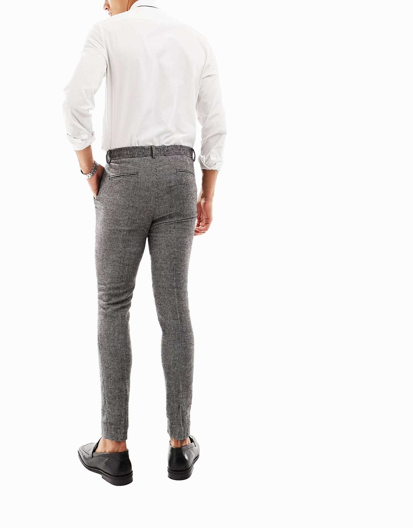 ASOS DESIGN wedding super skinny wool mix suit trousers in monochrome puppytooth - ASOS Sample Sale EU Store