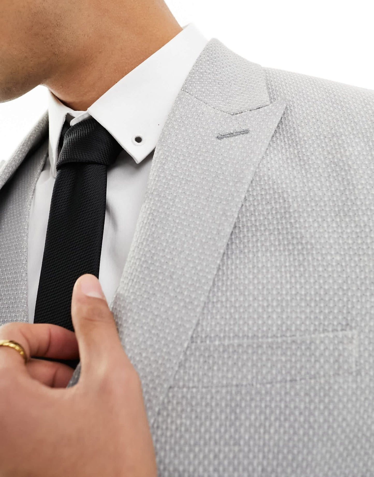 ASOS DESIGN wedding superskinny suit jacket in light grey birdseye texture - ASOS Sample Sale EU Store