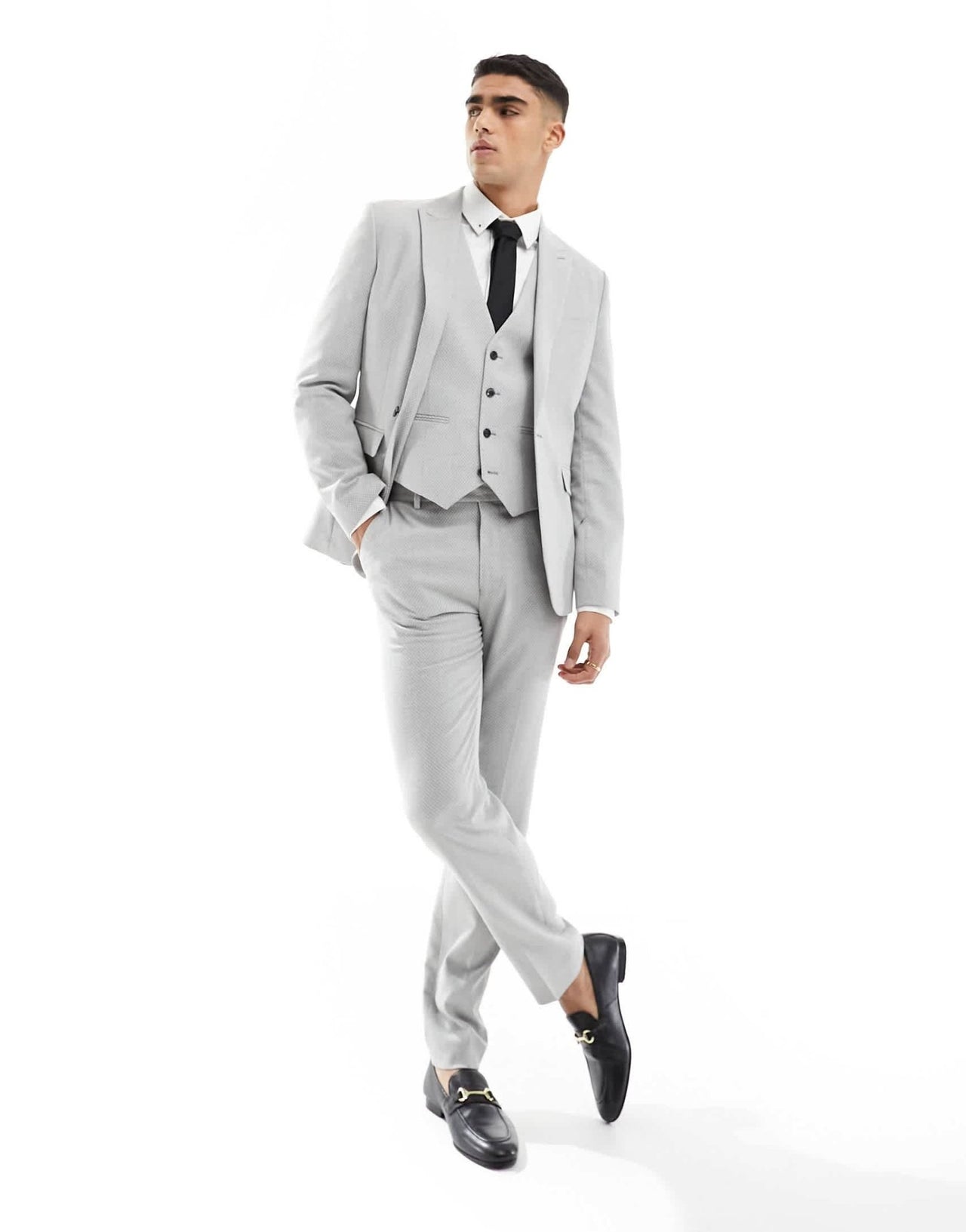 ASOS DESIGN wedding superskinny suit jacket in light grey birdseye texture - ASOS Sample Sale EU Store