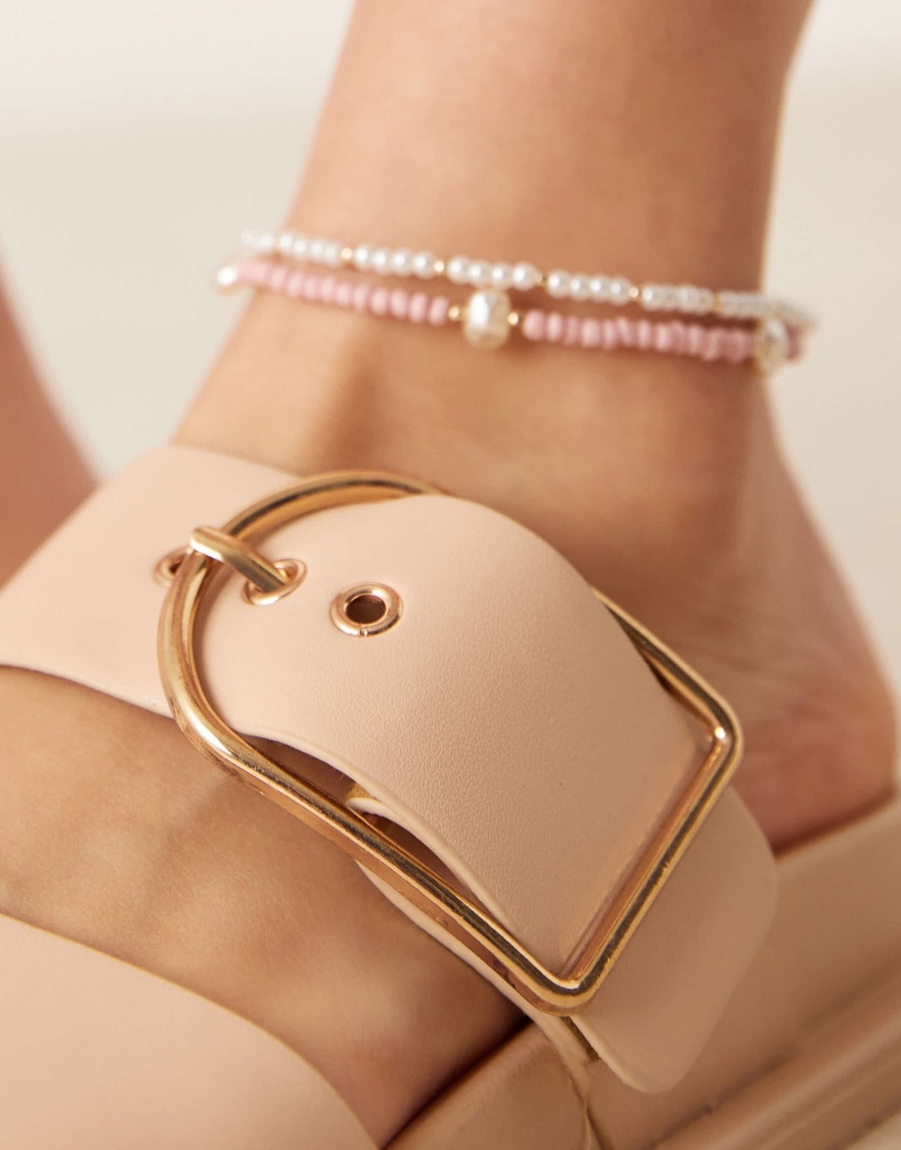 ASOS DESIGN Wide Fit Frozen double strap slider in beige - ASOS Sample Sale EU Store