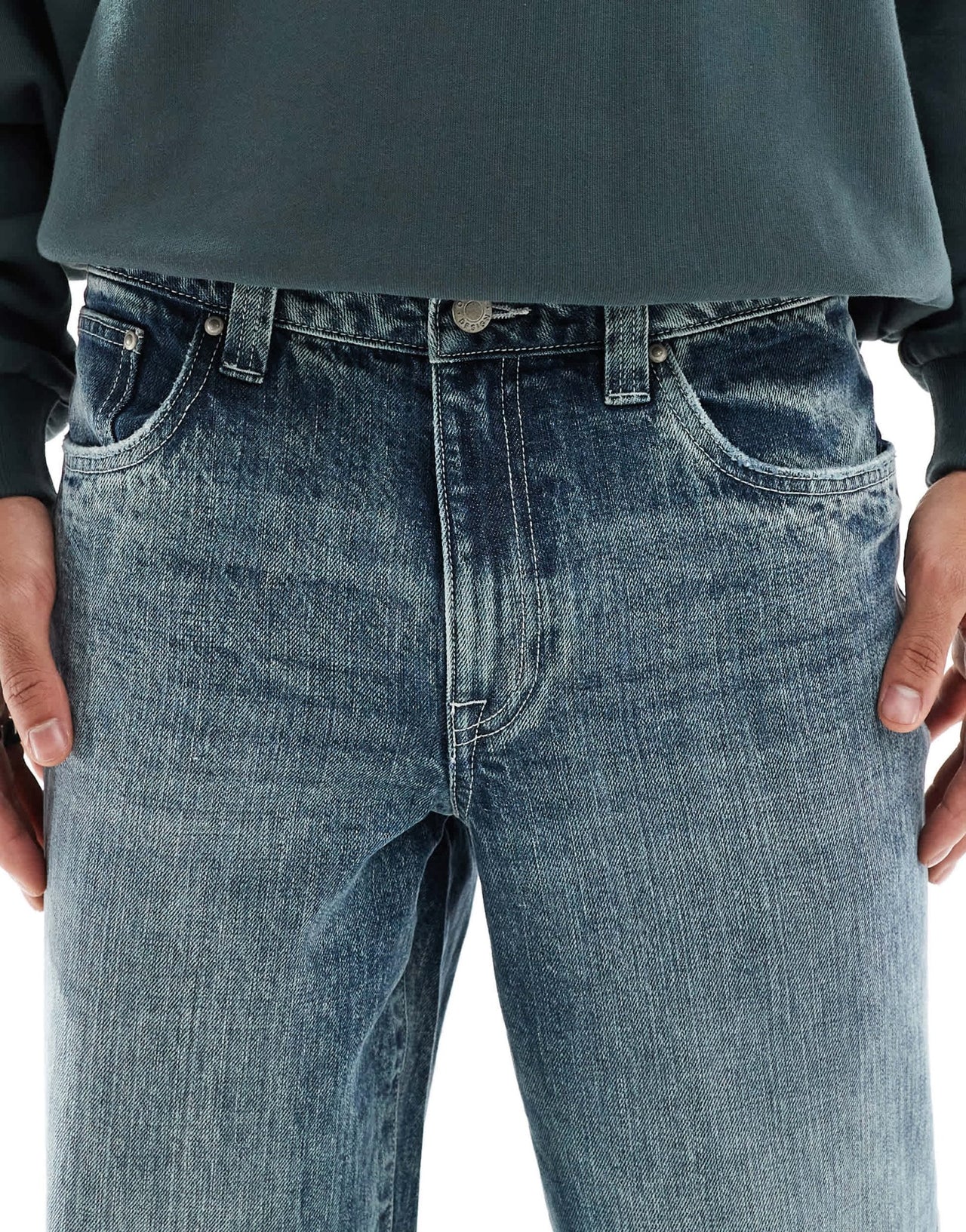 ASOS DESIGN wide flare jeans in grey blue wash - ASOS Sample Sale EU Store