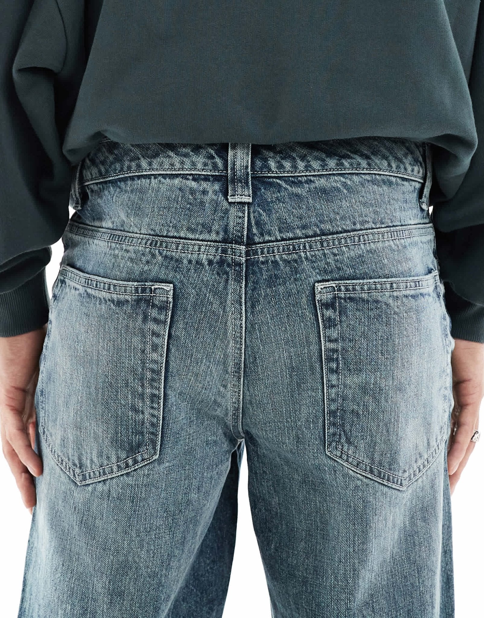 ASOS DESIGN wide flare jeans in grey blue wash - ASOS Sample Sale EU Store