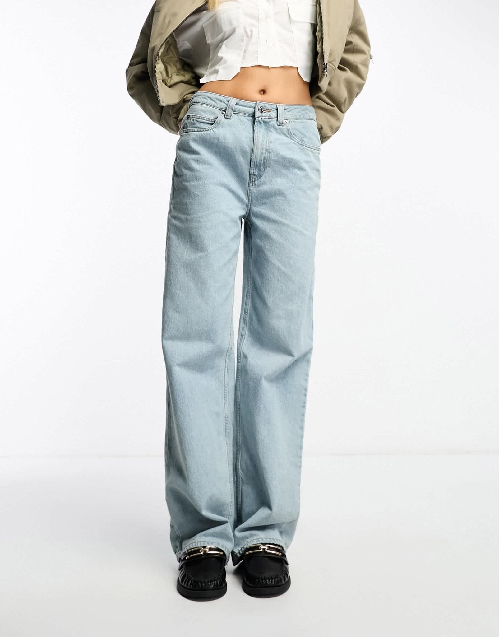 ASOS DESIGN wide leg dad jeans in light blue - ASOS Sample Sale EU Store