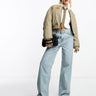 ASOS DESIGN wide leg dad jeans in light blue
