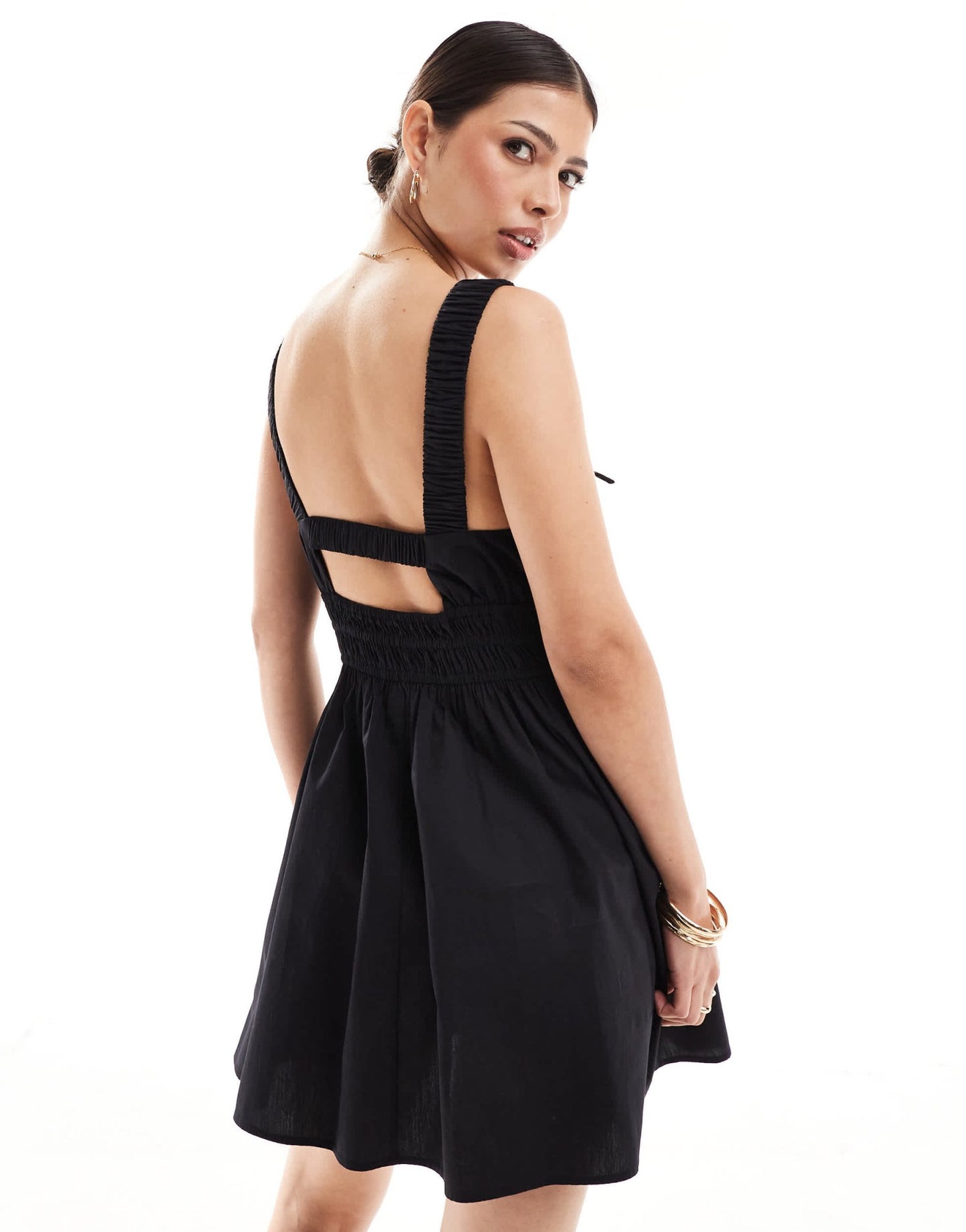 ASOS DESIGN wide strap channel waist mini sundress in black - ASOS Sample Sale EU Store