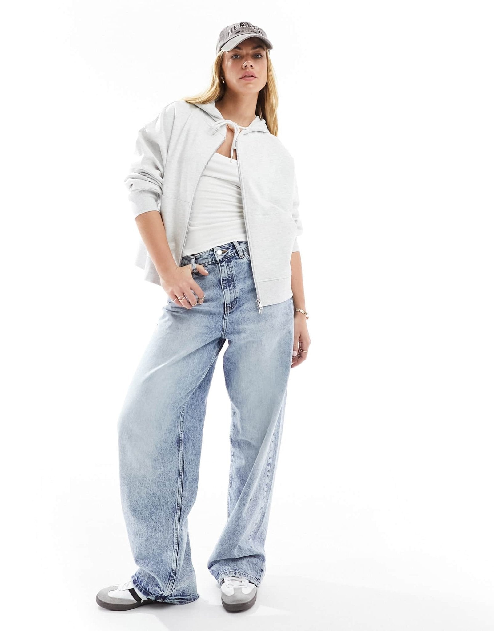 ASOS DESIGN zip through hoodie with double ended zip in grey marl - ASOS Sample Sale EU Store