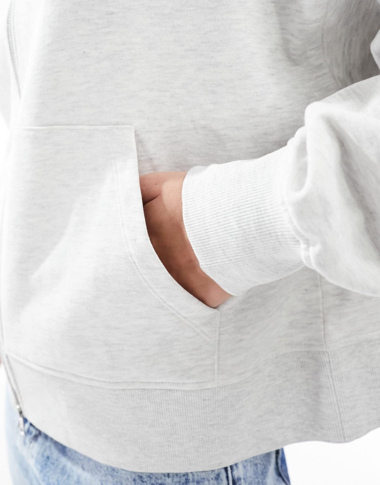 ASOS DESIGN zip through hoodie with double ended zip in grey marl - ASOS Sample Sale EU Store