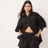 ASOS EDITION broderie cut work boxy shorts co-ord in black