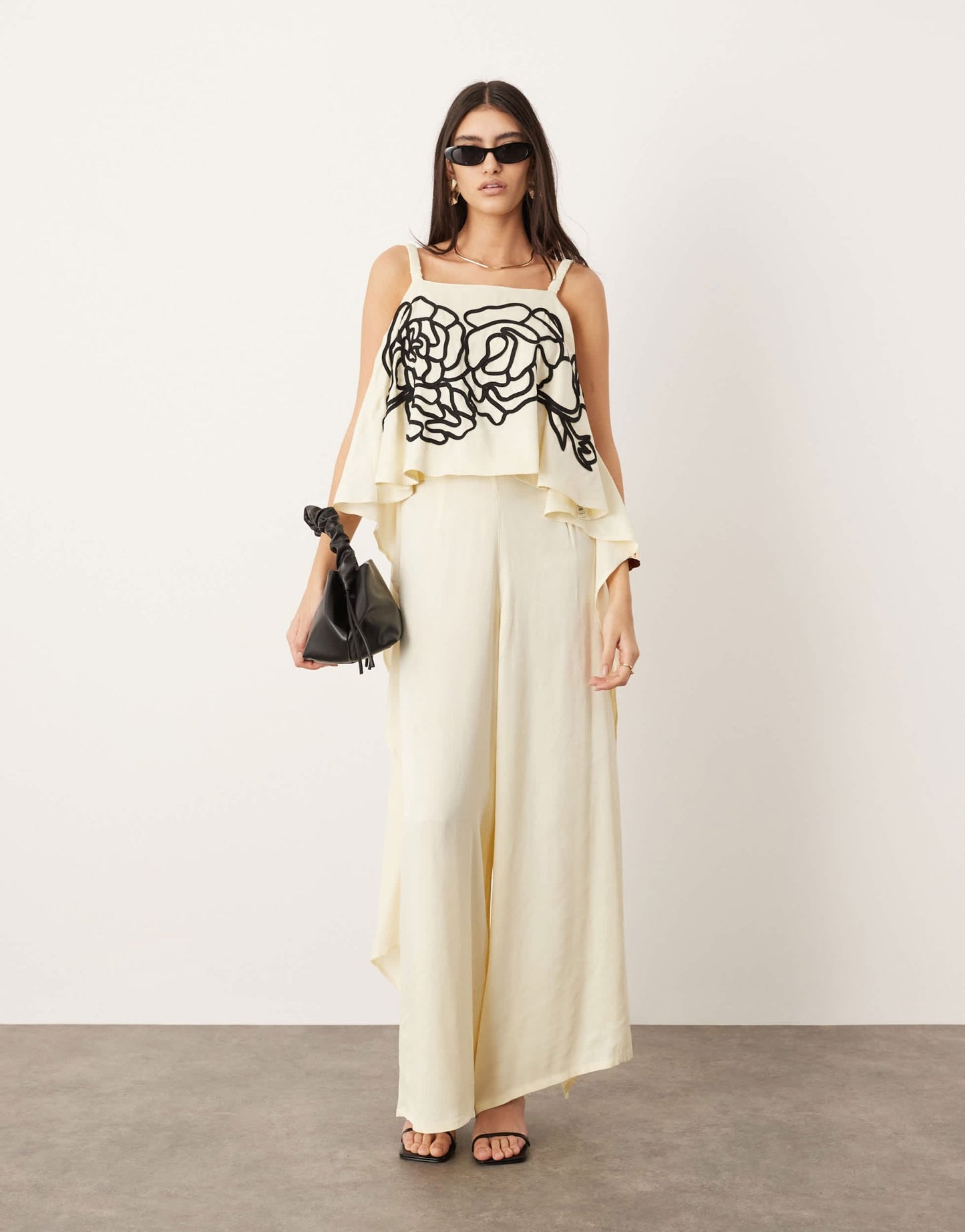 ASOS EDITION clean front wide leg trouser co - ord in cream - ASOS Sample Sale EU Store