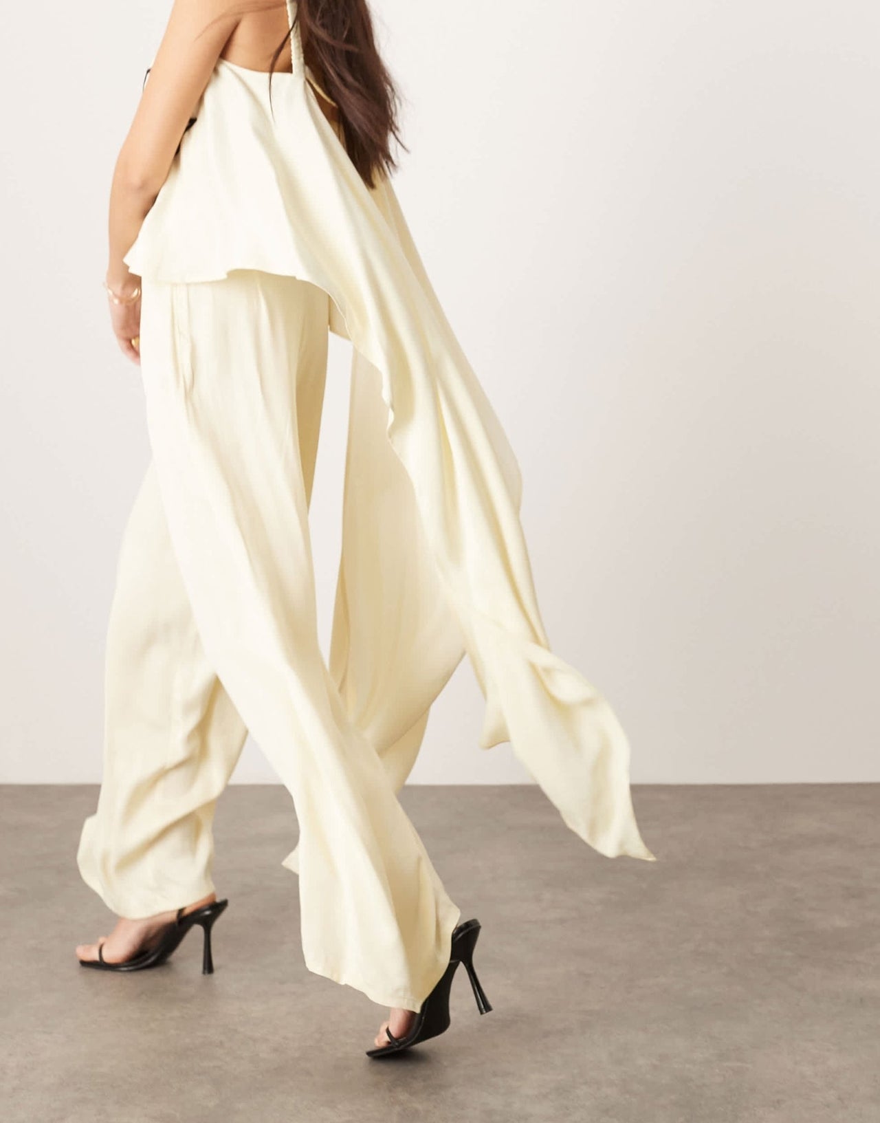ASOS EDITION clean front wide leg trouser co - ord in cream - ASOS Sample Sale EU Store