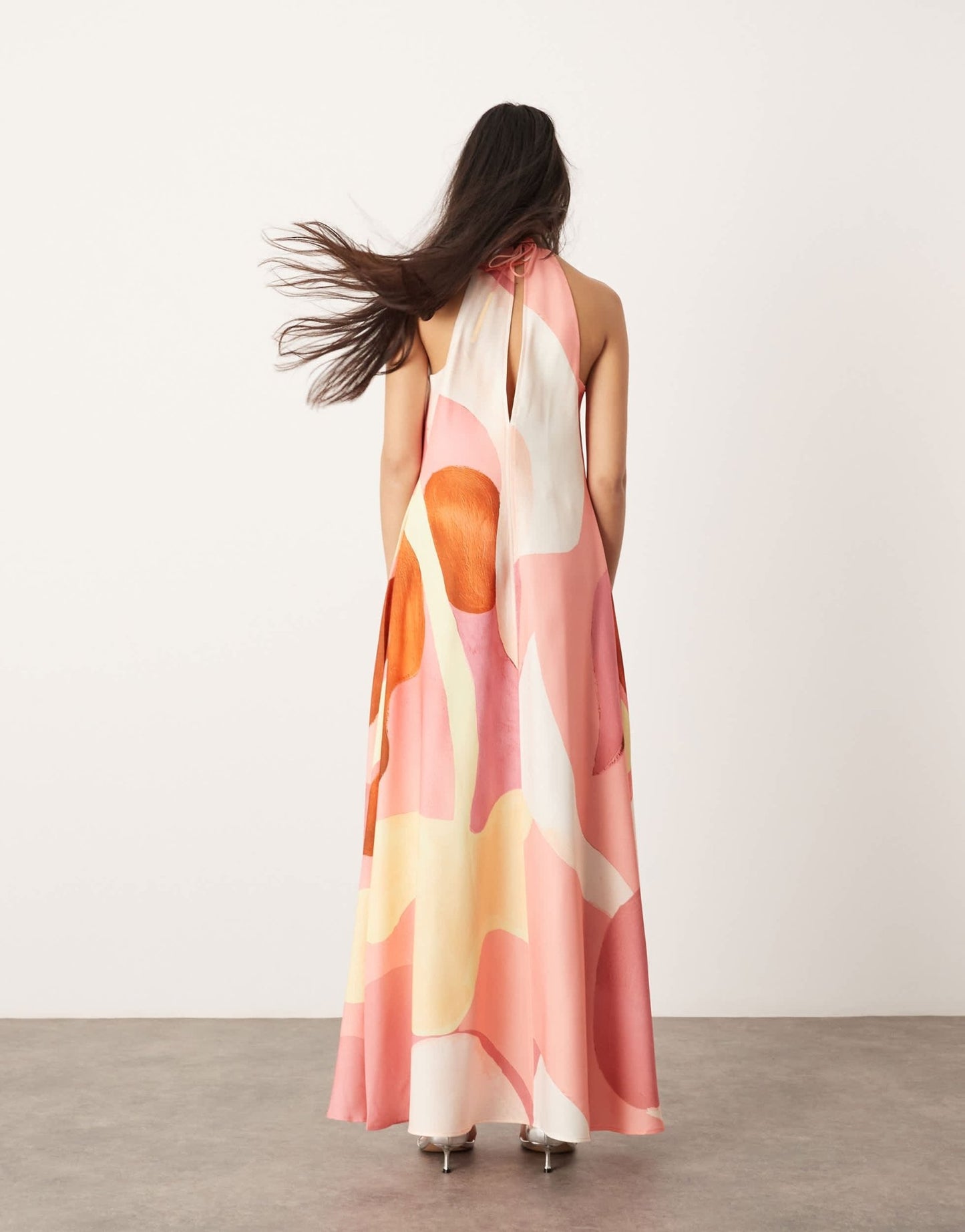 ASOS EDITION clean halter trapeze maxi dress with pockets in abstract print - ASOS Sample Sale EU Store