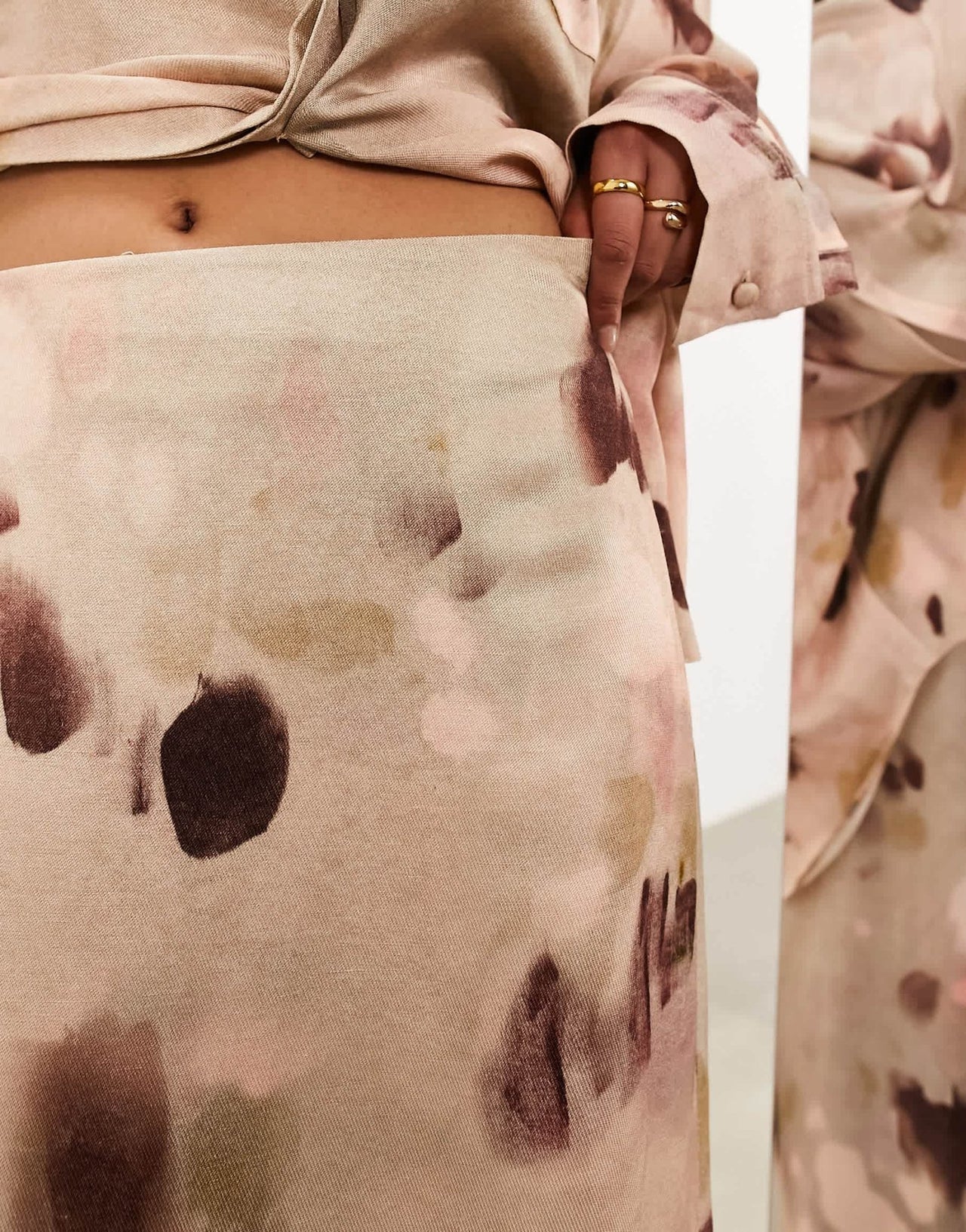 ASOS EDITION column maxi skirt co - ord in neutral smudge print - ASOS Sample Sale EU Store