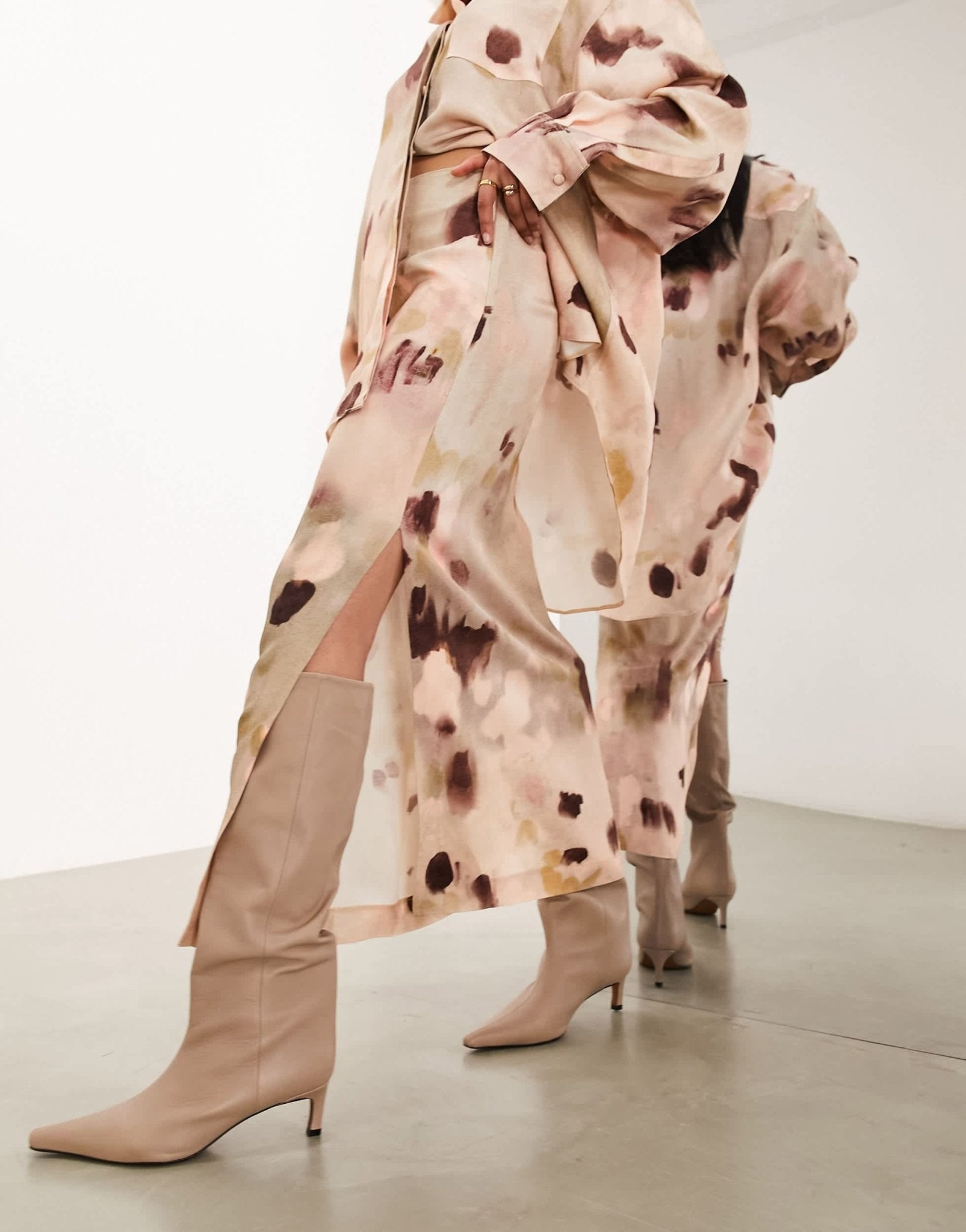ASOS EDITION column maxi skirt co - ord in neutral smudge print - ASOS Sample Sale EU Store