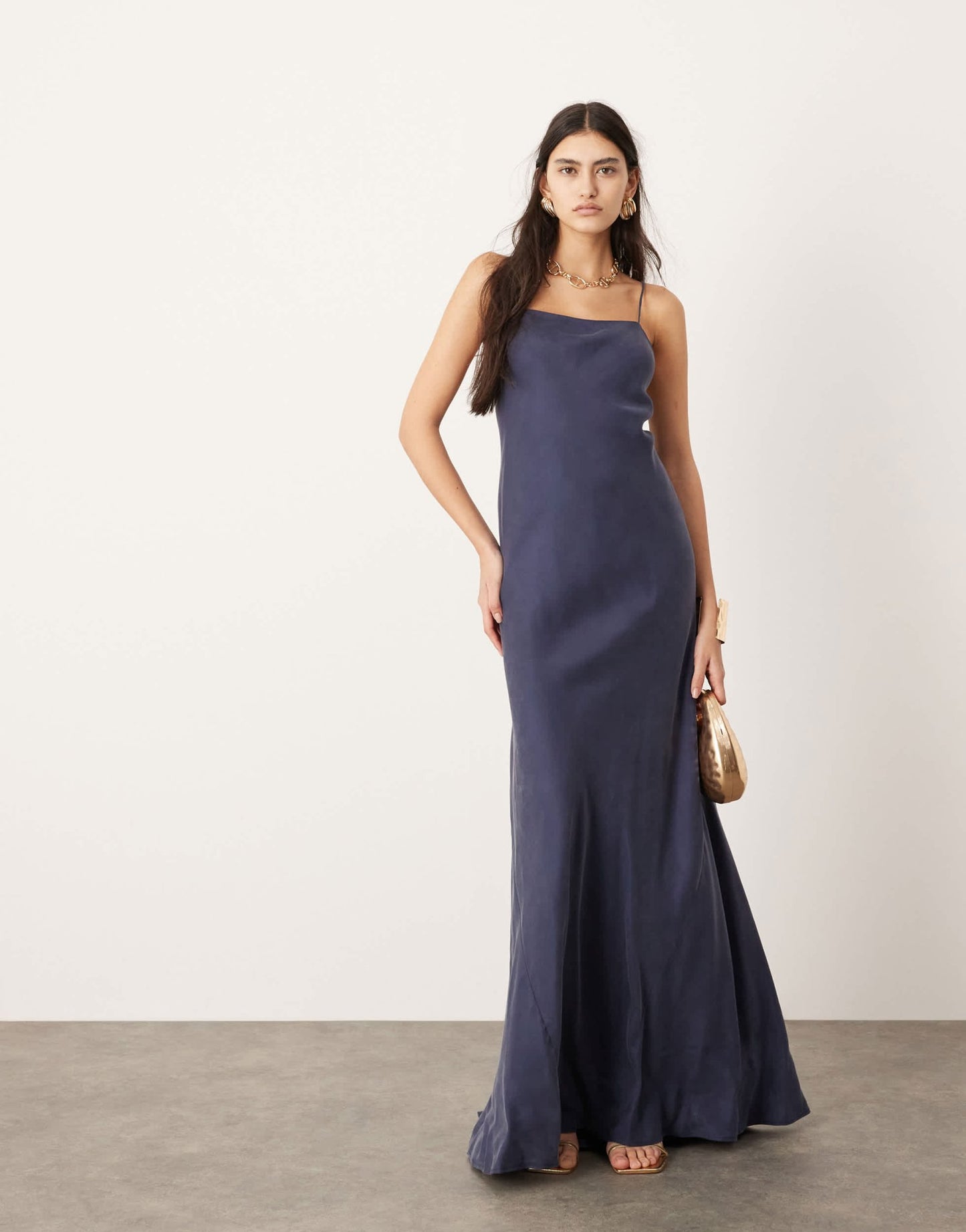 ASOS EDITION cupro ultimate bias cut maxi dress in petrol blue - ASOS Sample Sale EU Store