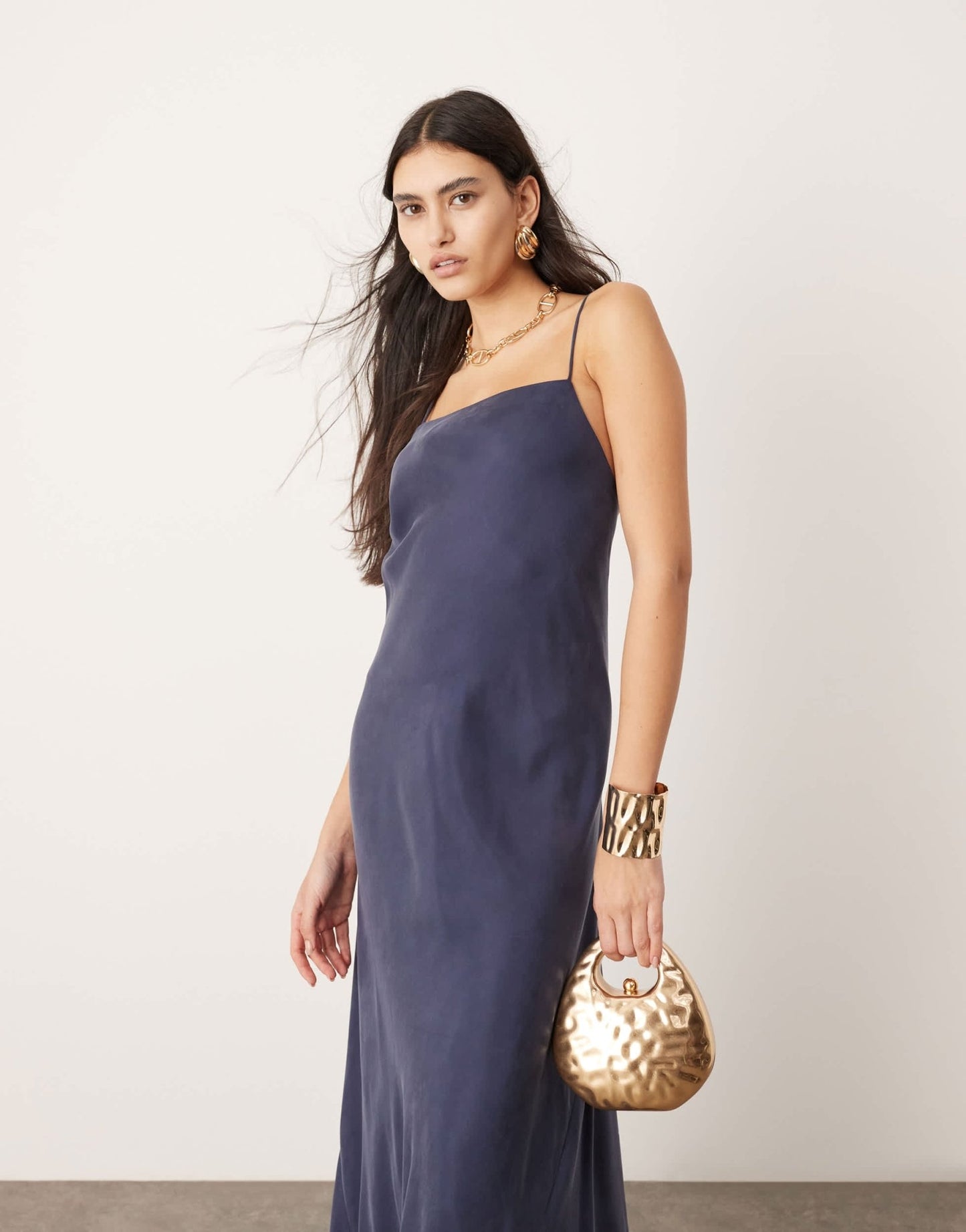 ASOS EDITION cupro ultimate bias cut maxi dress in petrol blue - ASOS Sample Sale EU Store