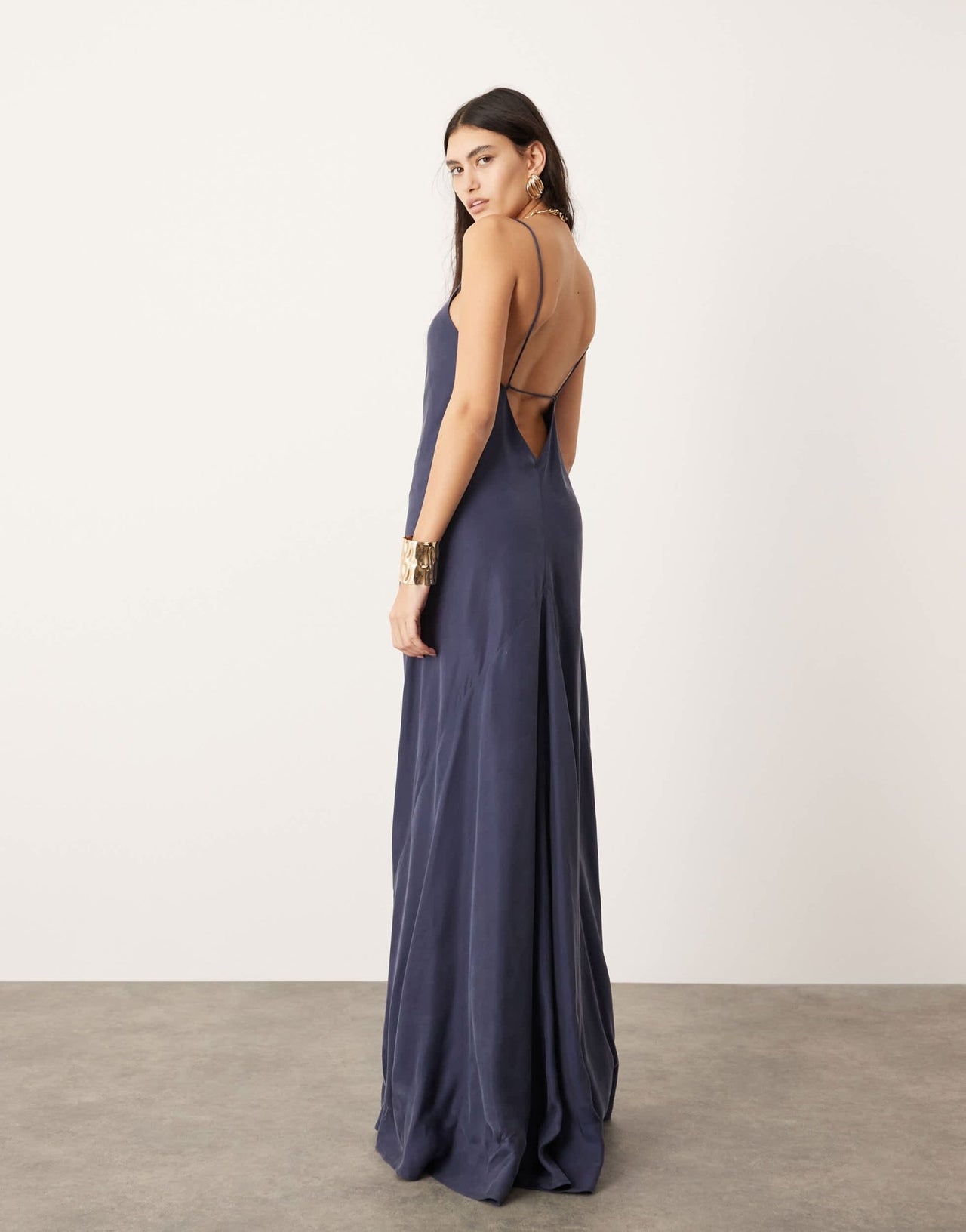 ASOS EDITION cupro ultimate bias cut maxi dress in petrol blue - ASOS Sample Sale EU Store