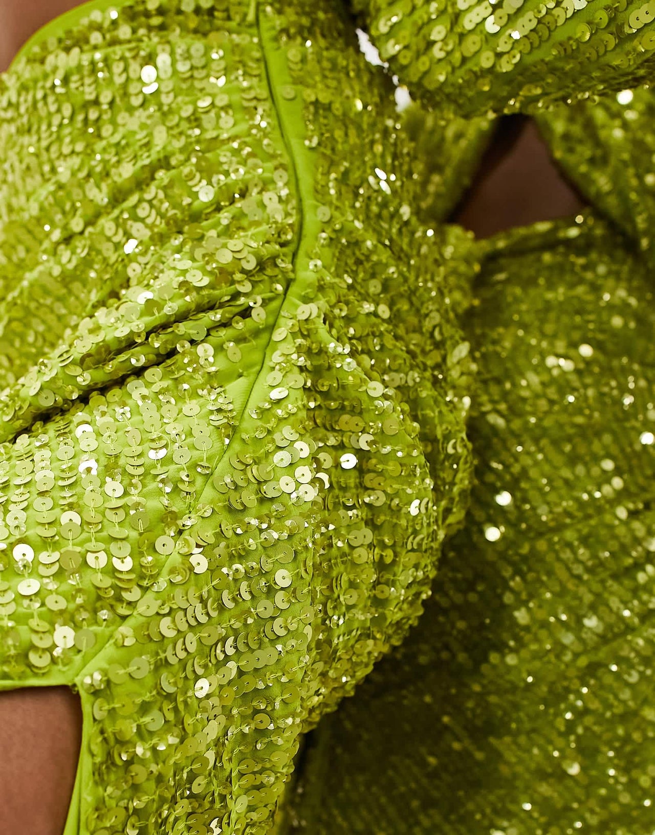ASOS EDITION drape side sequin midi skirt in lime green - ASOS Sample Sale EU Store