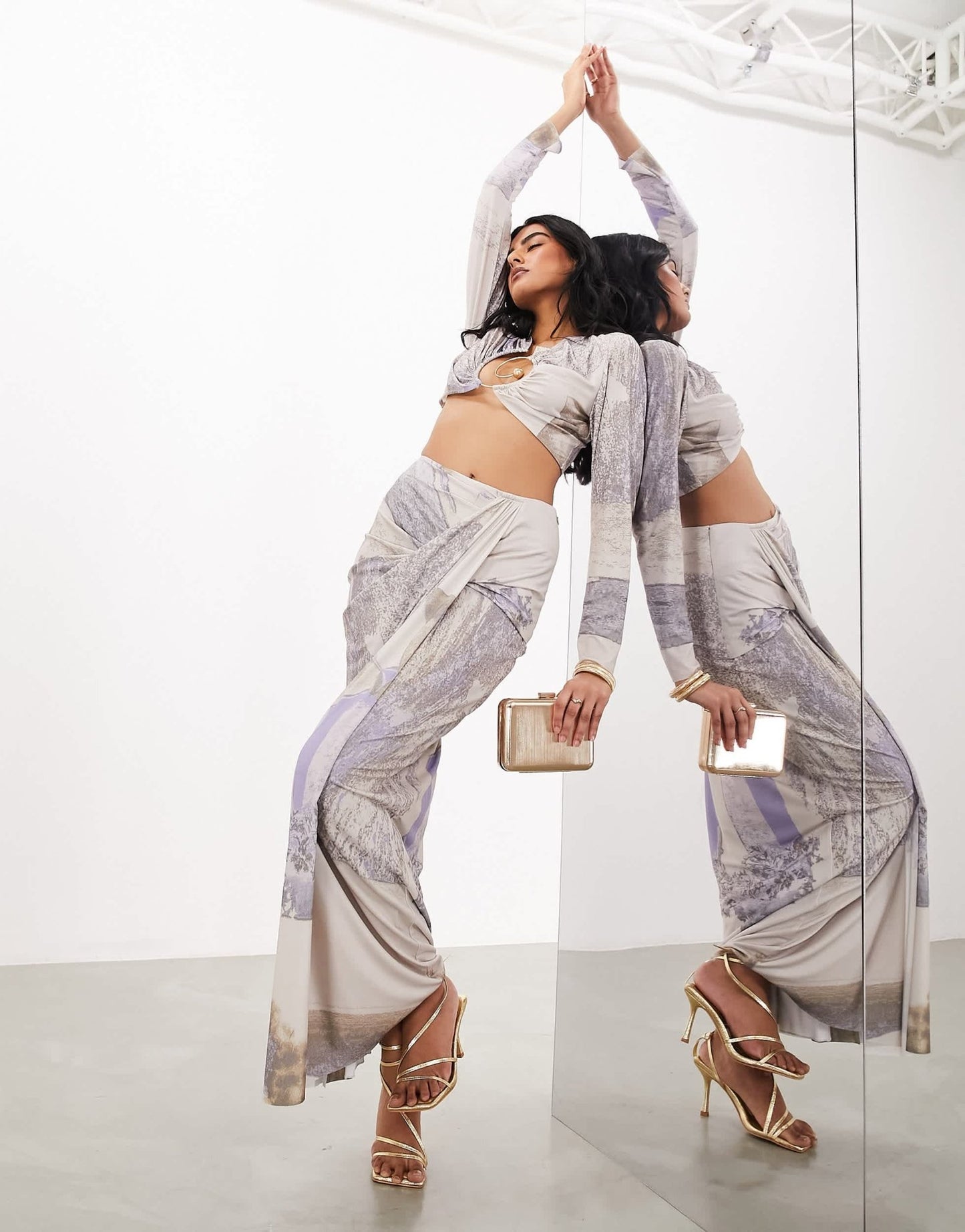 ASOS EDITION draped maxi skirt co - ord in abstract print - ASOS Sample Sale EU Store