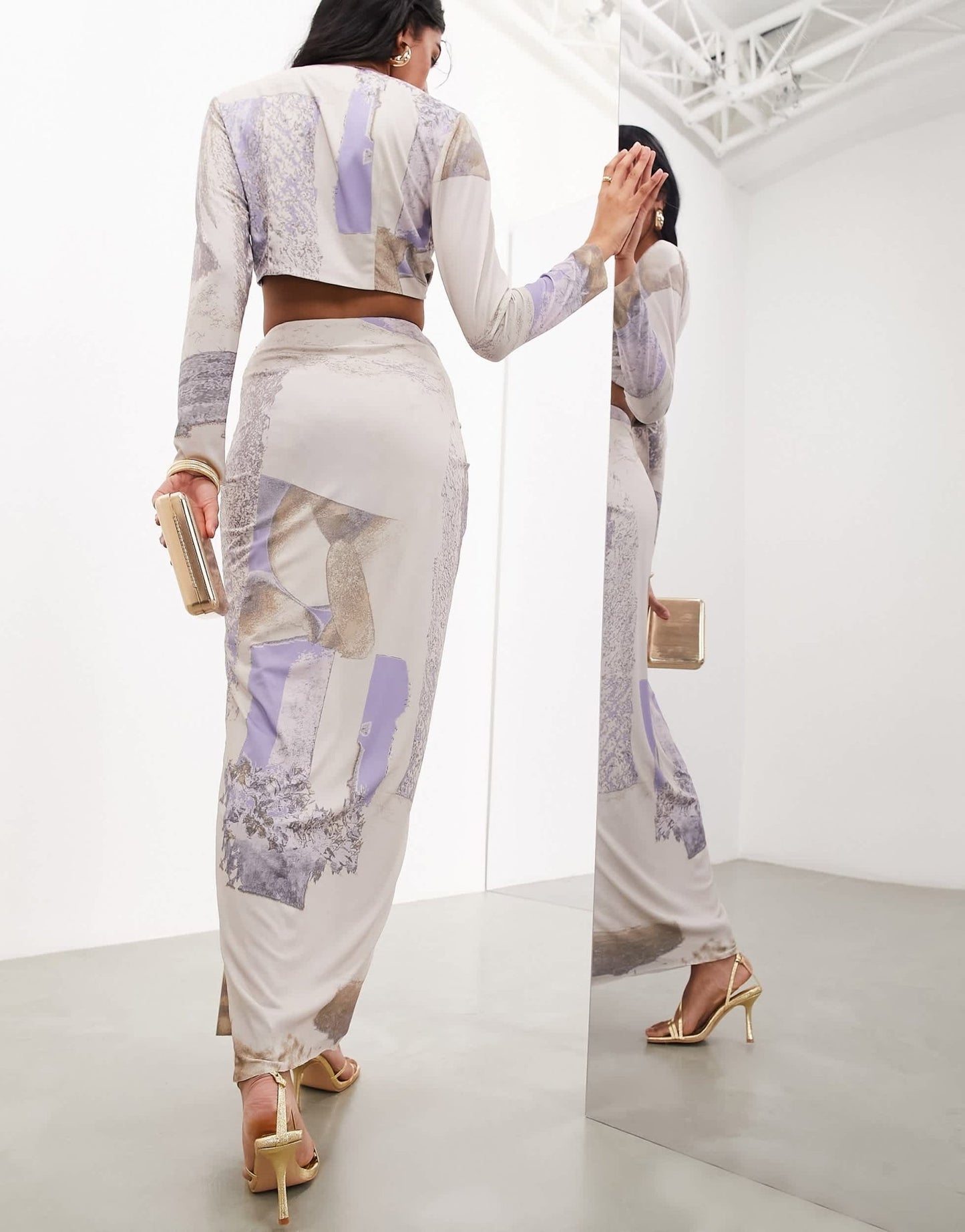 ASOS EDITION draped maxi skirt co - ord in abstract print - ASOS Sample Sale EU Store