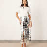 ASOS EDITION embellished disc fringe midi skirt with hem detail in silver