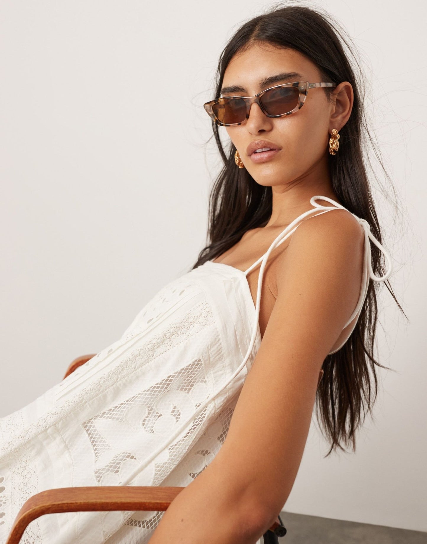 ASOS EDITION embroidered cami hanky hem midi dress in white - ASOS Sample Sale EU Store