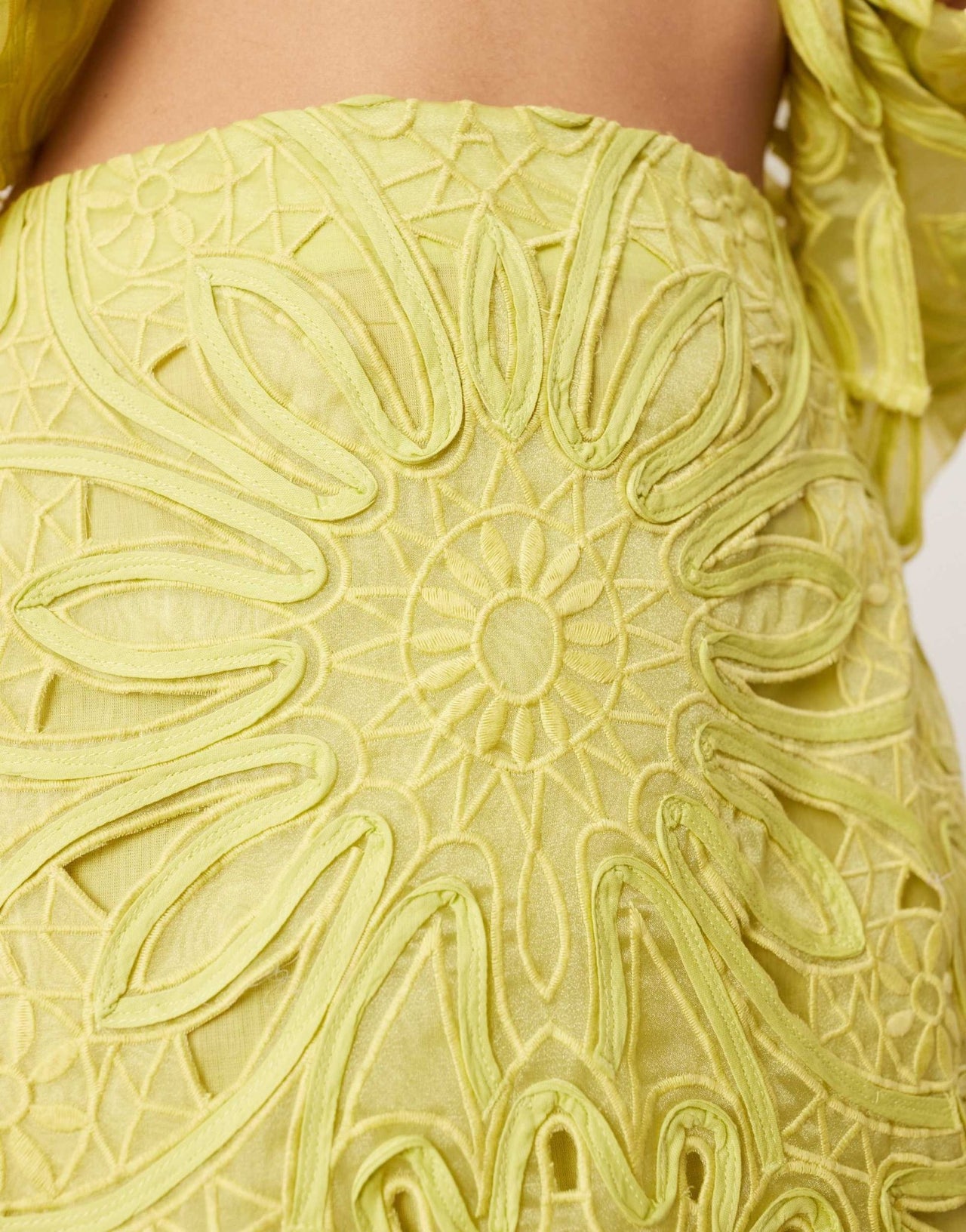 ASOS EDITION floral cornelli column midi skirt co - ord in lime - ASOS Sample Sale EU Store