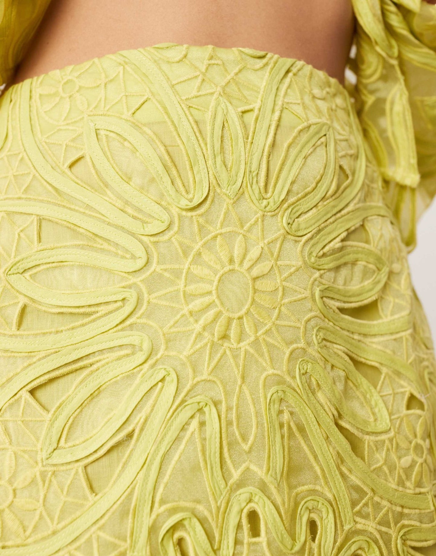 ASOS EDITION floral cornelli column midi skirt co - ord in lime - ASOS Sample Sale EU Store