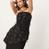 ASOS EDITION top lungo bandeau jacquard floreale nero