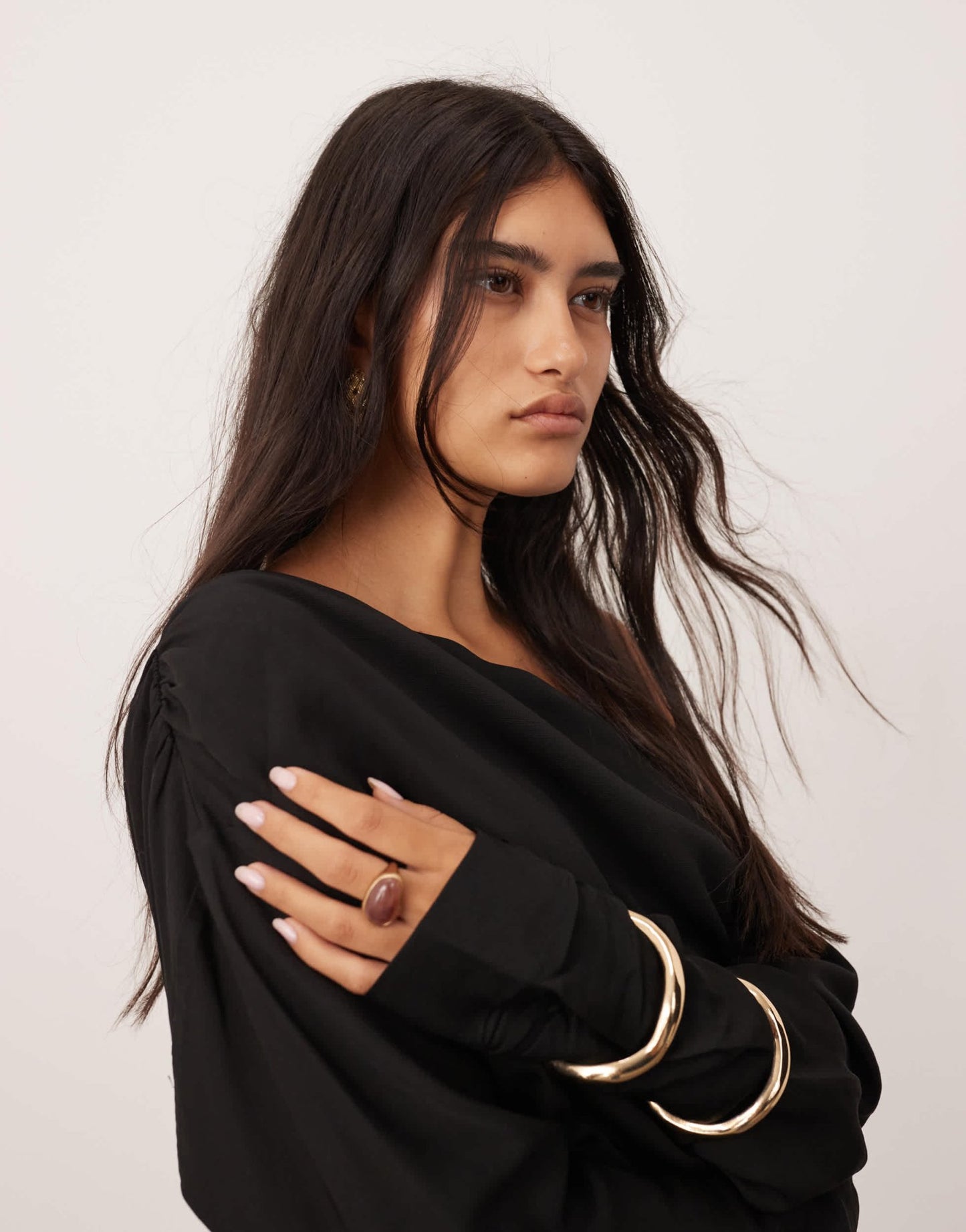 ASOS EDITION off shoulder maxi dress with pleat detail in colour block - ASOS Sample Sale EU Store