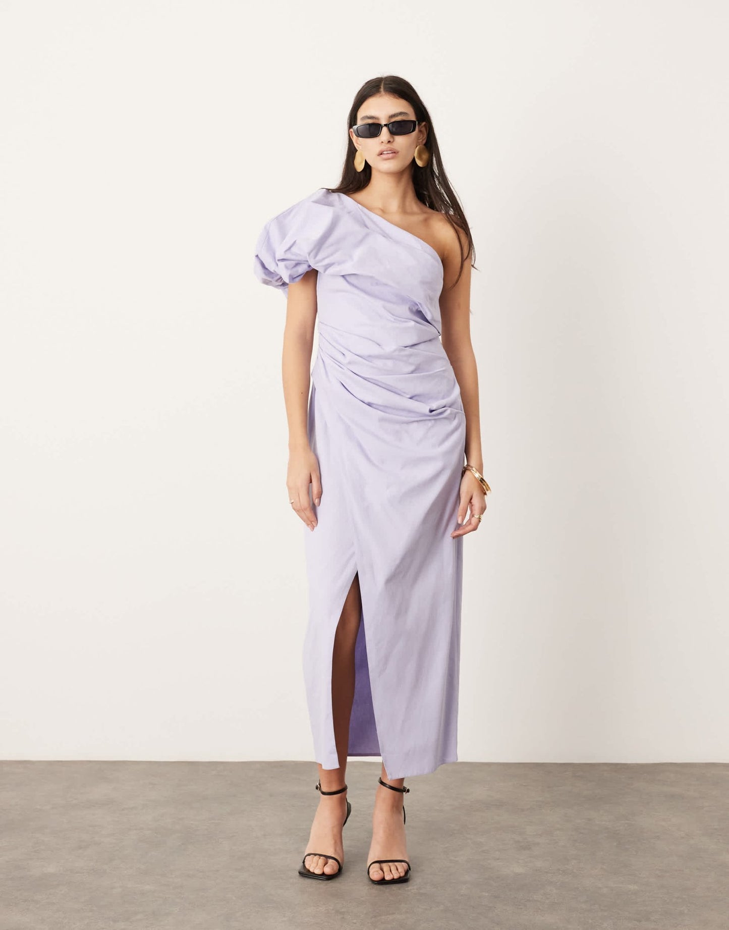 ASOS EDITION one shoulder ruched maxi dress in lilac - ASOS Sample Sale EU Store