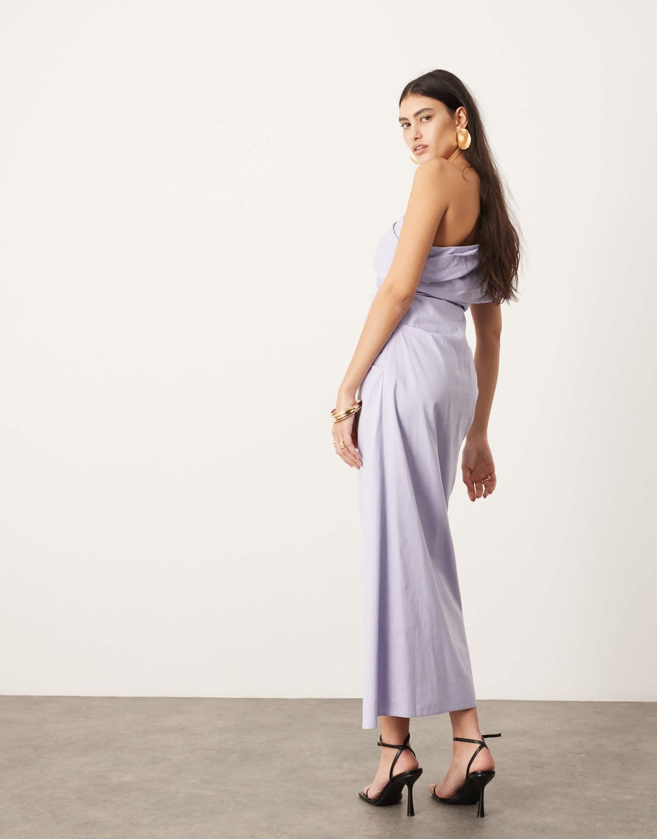 ASOS EDITION one shoulder ruched maxi dress in lilac - ASOS Sample Sale EU Store