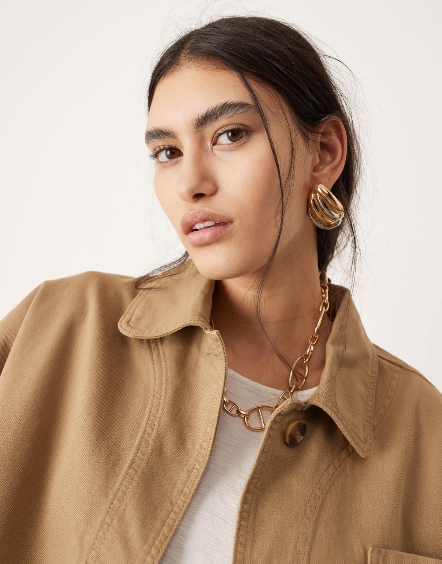 ASOS EDITION oversized mansy shacket in stone - ASOS Sample Sale EU Store